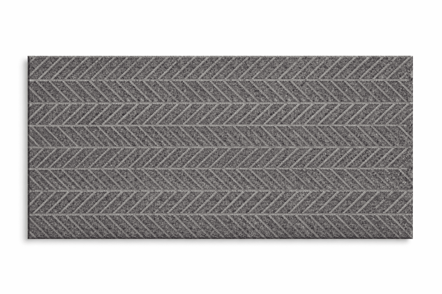 Herring bone stone tile with classic zigzag pattern in textured grey surface for wall cladding and architectural design