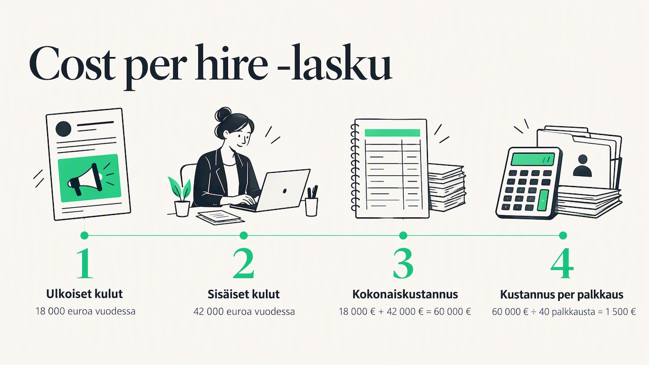Cost per hire calculation and cost breakdown