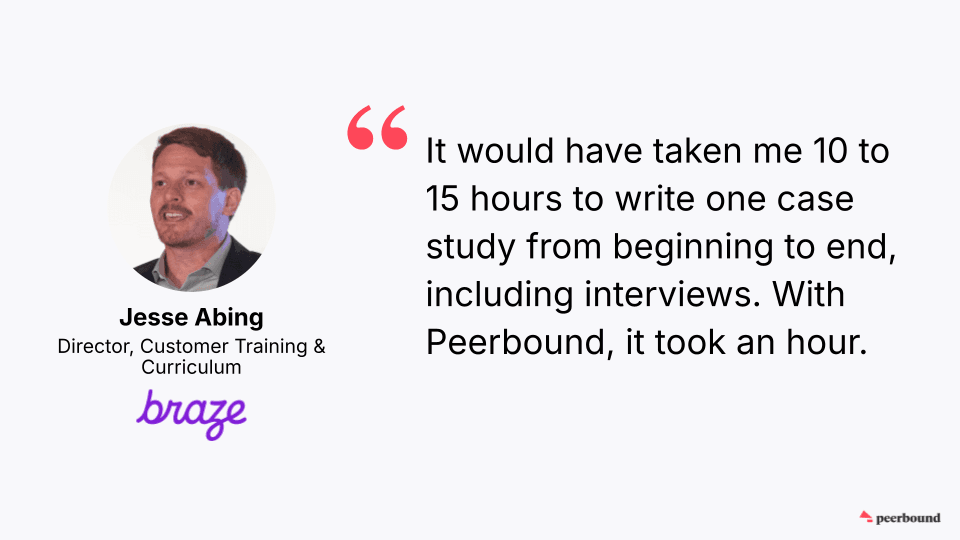 Braze saves time in customer story creation with Peerbound