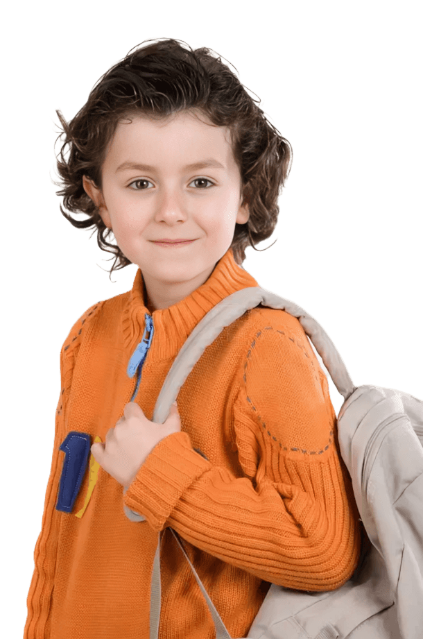 A smilintg girl holding books