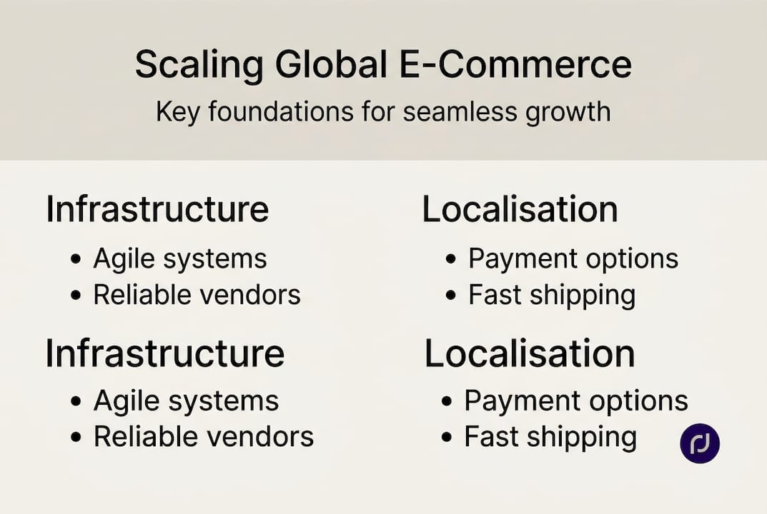 Infographic on global e-commerce growth foundations