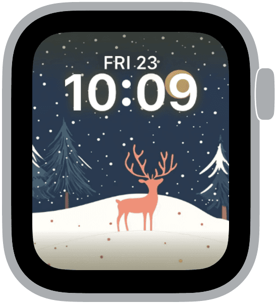an apple watch face from the christmas illustrations collection