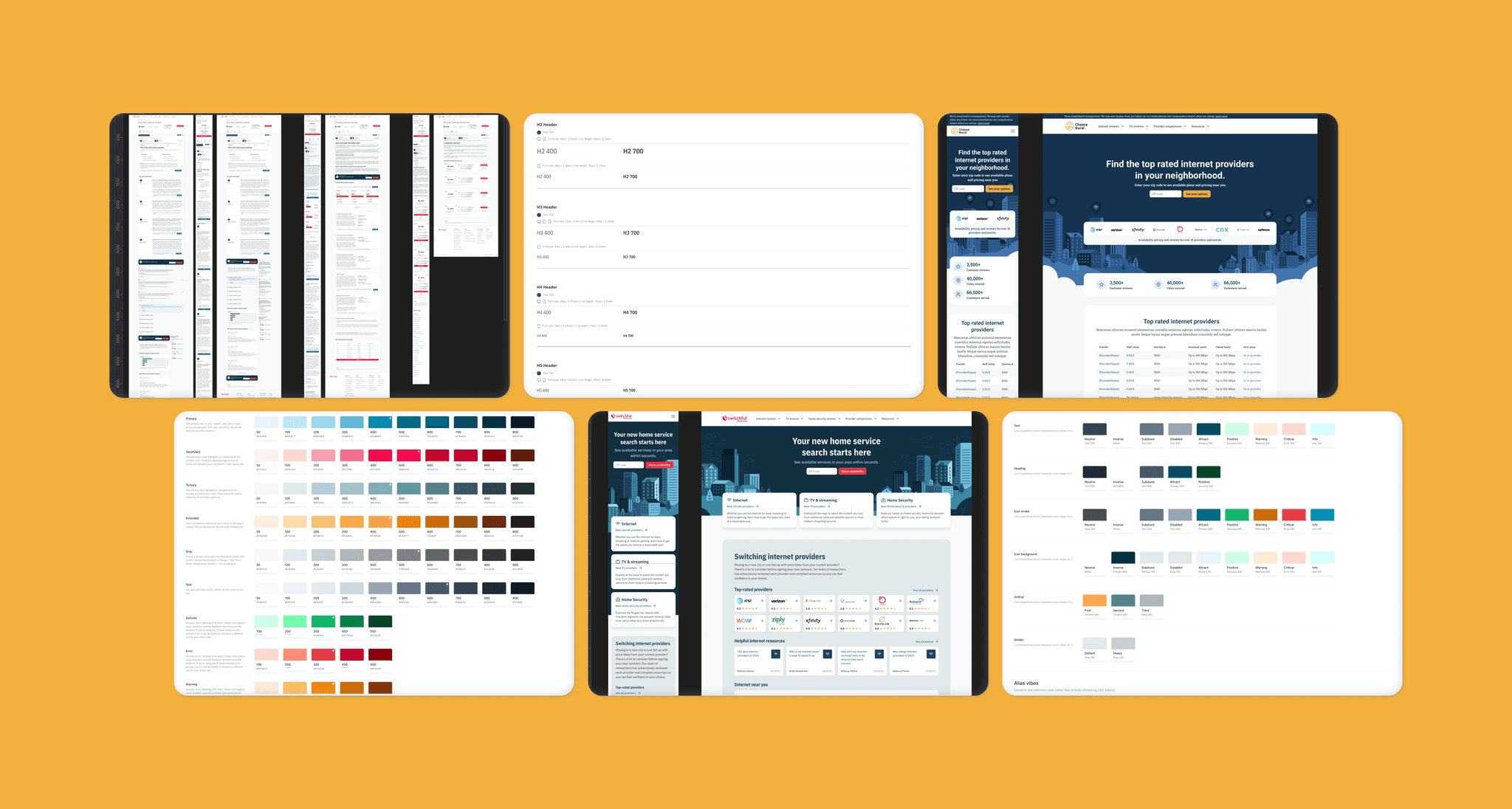 Design system screenshots