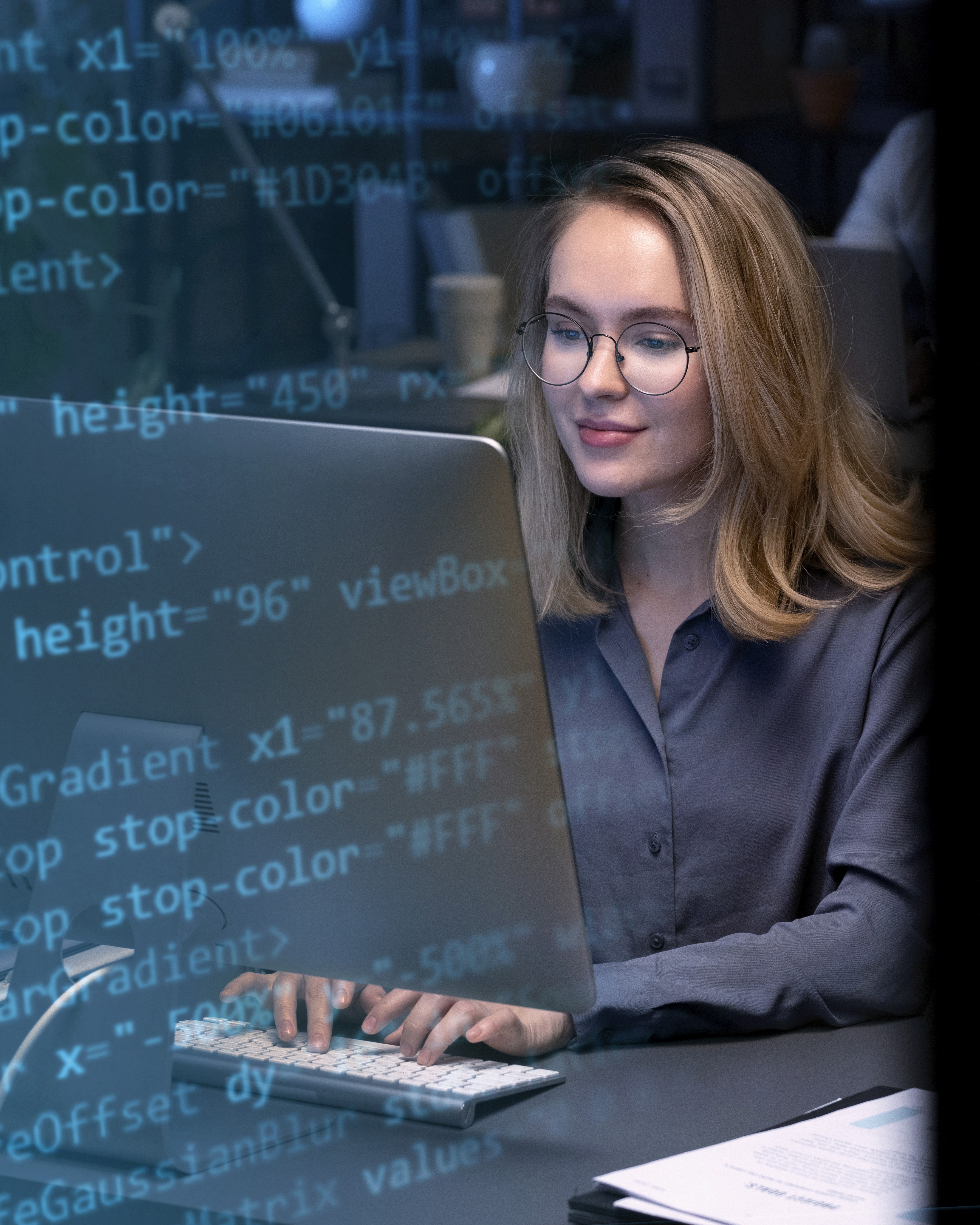 Lady working on computer