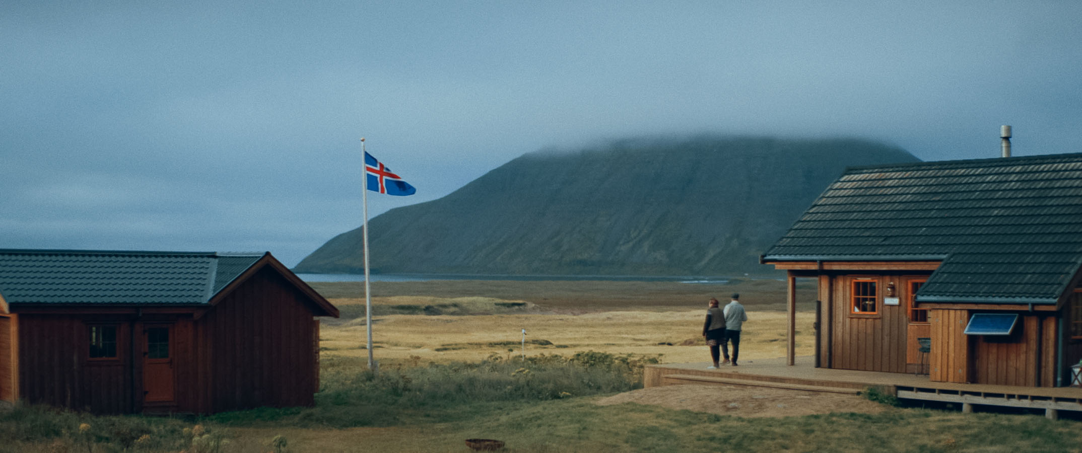 Vikin or Cold Echoes movie shows picturesque Iceland. Old couple in the wild is taken as a hostages