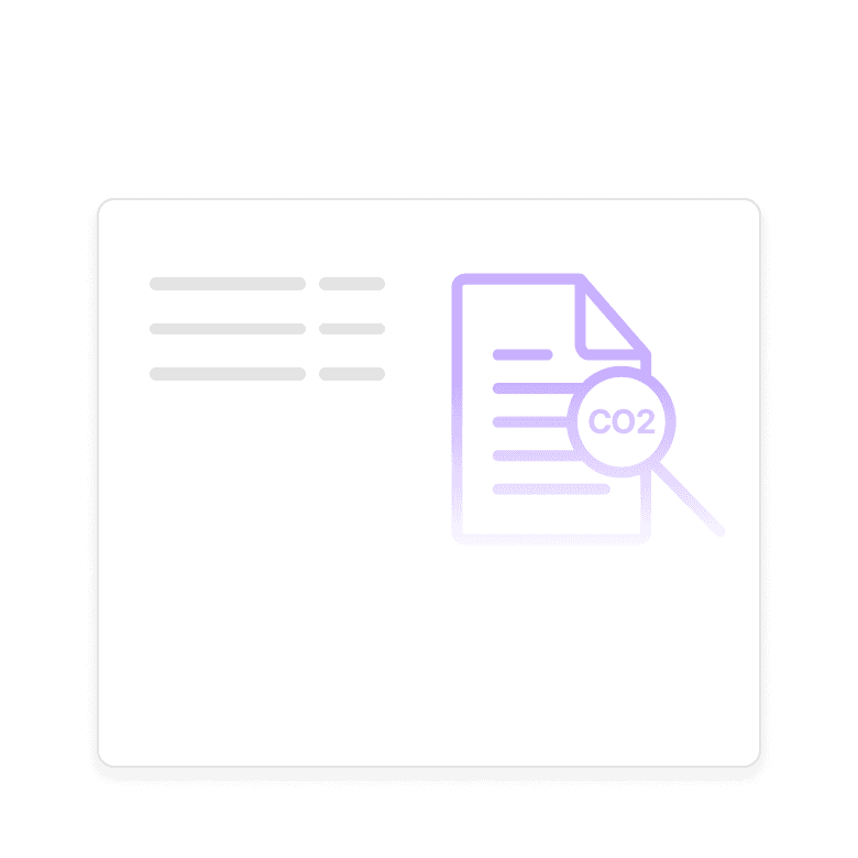 Document icon with a checkmark, representing audit-grade carbon footprint measurement data and methods.