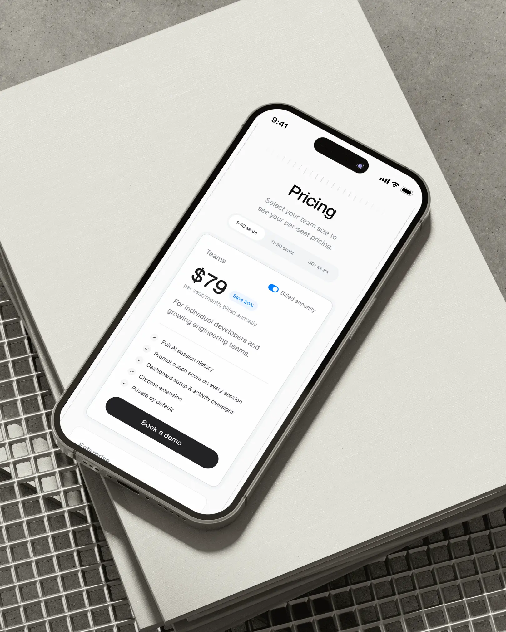 Winner AI pricing page mobile — Winner case study by Boldway Studio