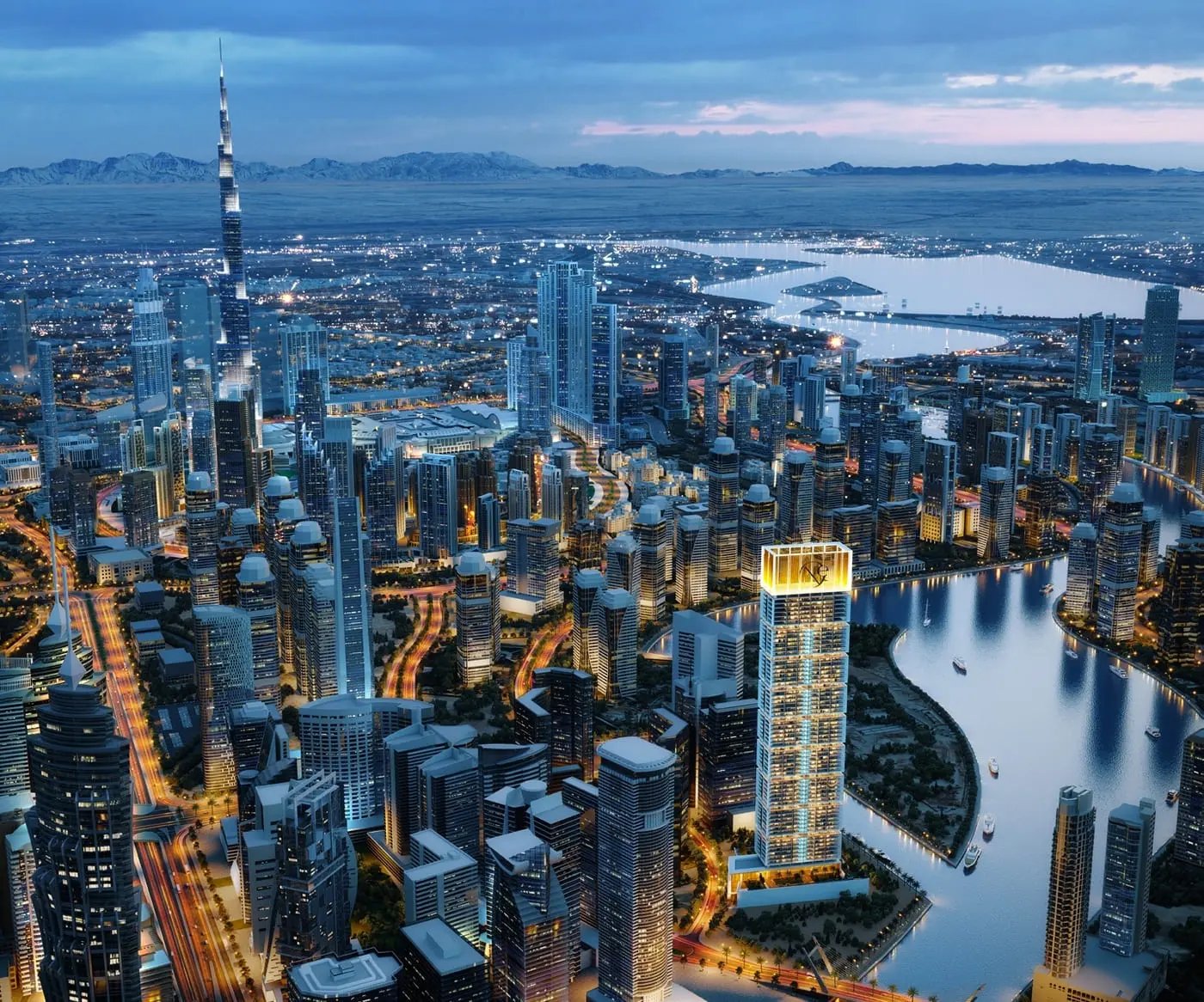 One by Binghatti aerial view