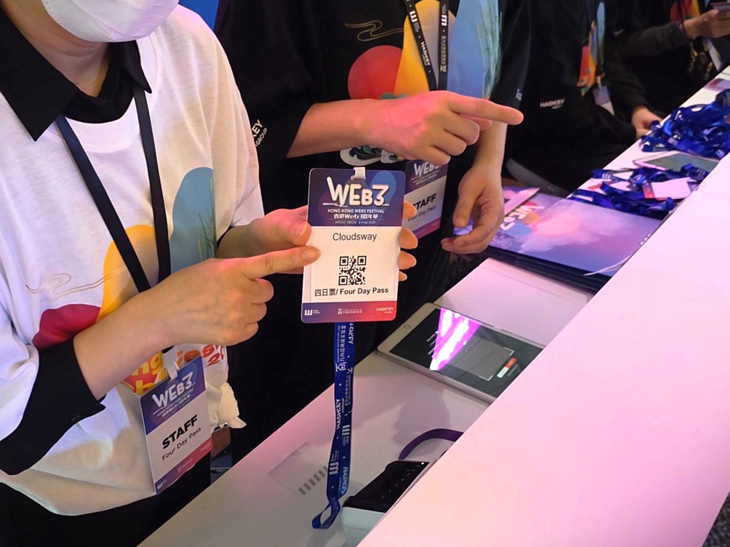 Scanning the QR code for event check-in onsite