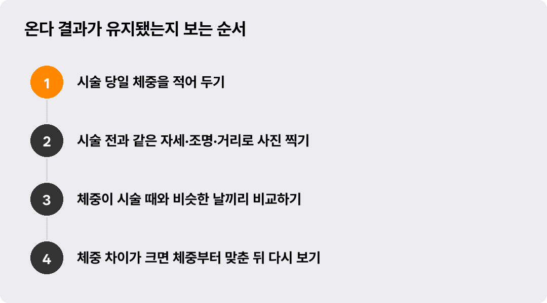 온다 결과가 유지됐는지 보는 순서
