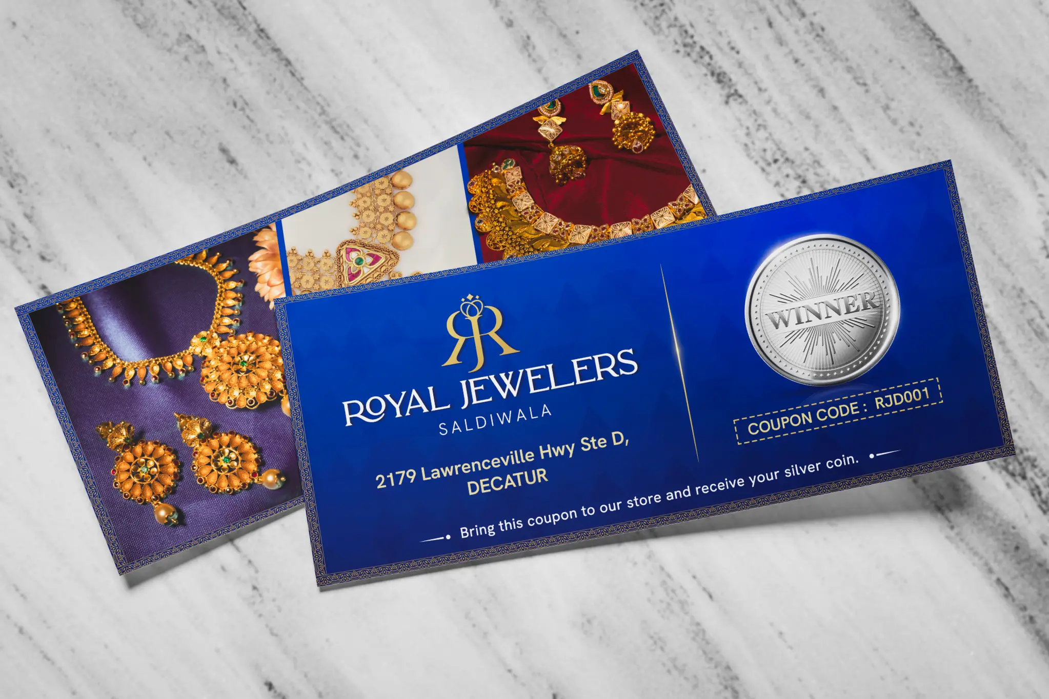 Flex banners and event marketing design by Idea to Edit for Royal Jewelers Atlanta — cultural festivals