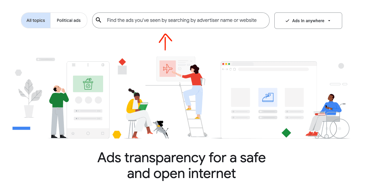 Google Ads Transparency Center search bar