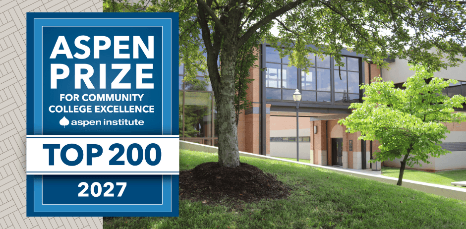 Aspen Prize logo with campus quad in background.
