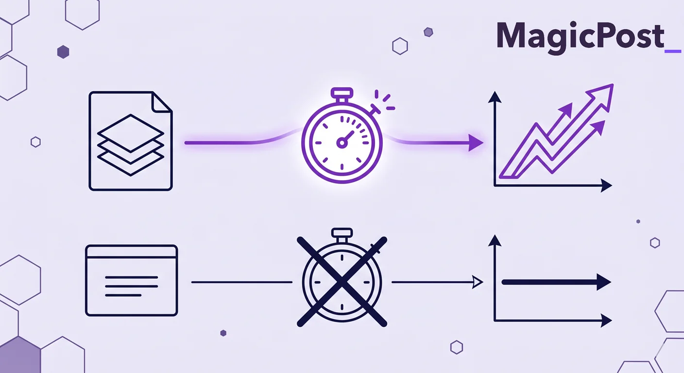 An illustration symbolizing the influence timing and post formatting have on your LInkedIn engagement 