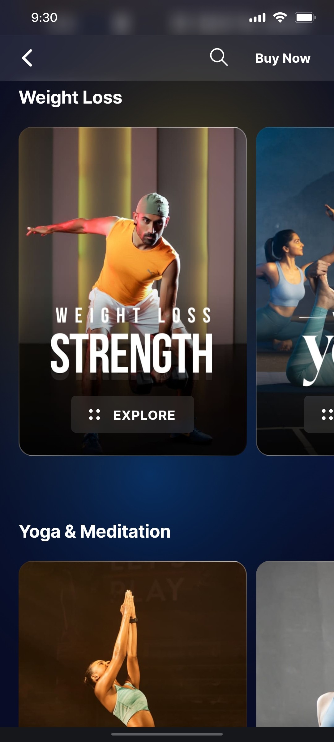 Cult.fit App Weight Loss Screen