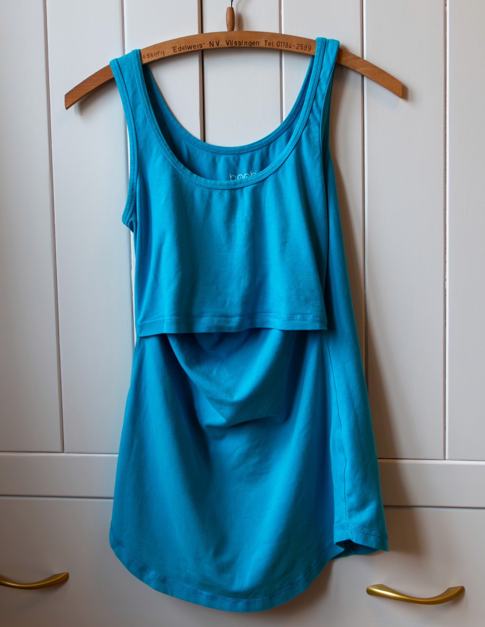 Borstvoedingstop op hanger, lichtblauw, maat S