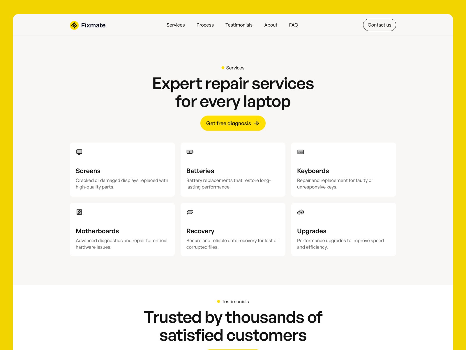 Fixmate — 极简现代落地页设计案例