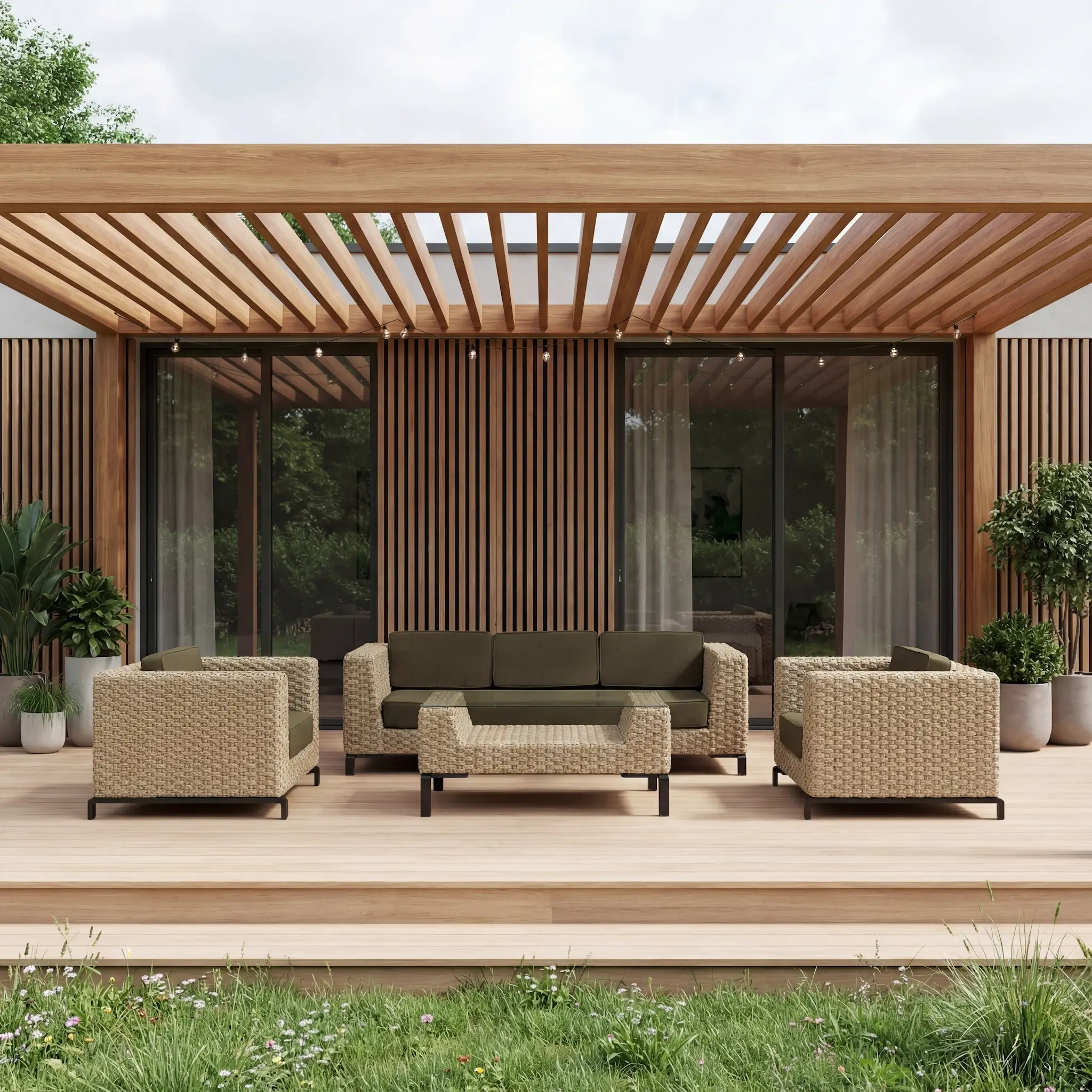 A scene of two ladies unfolding a floor mat