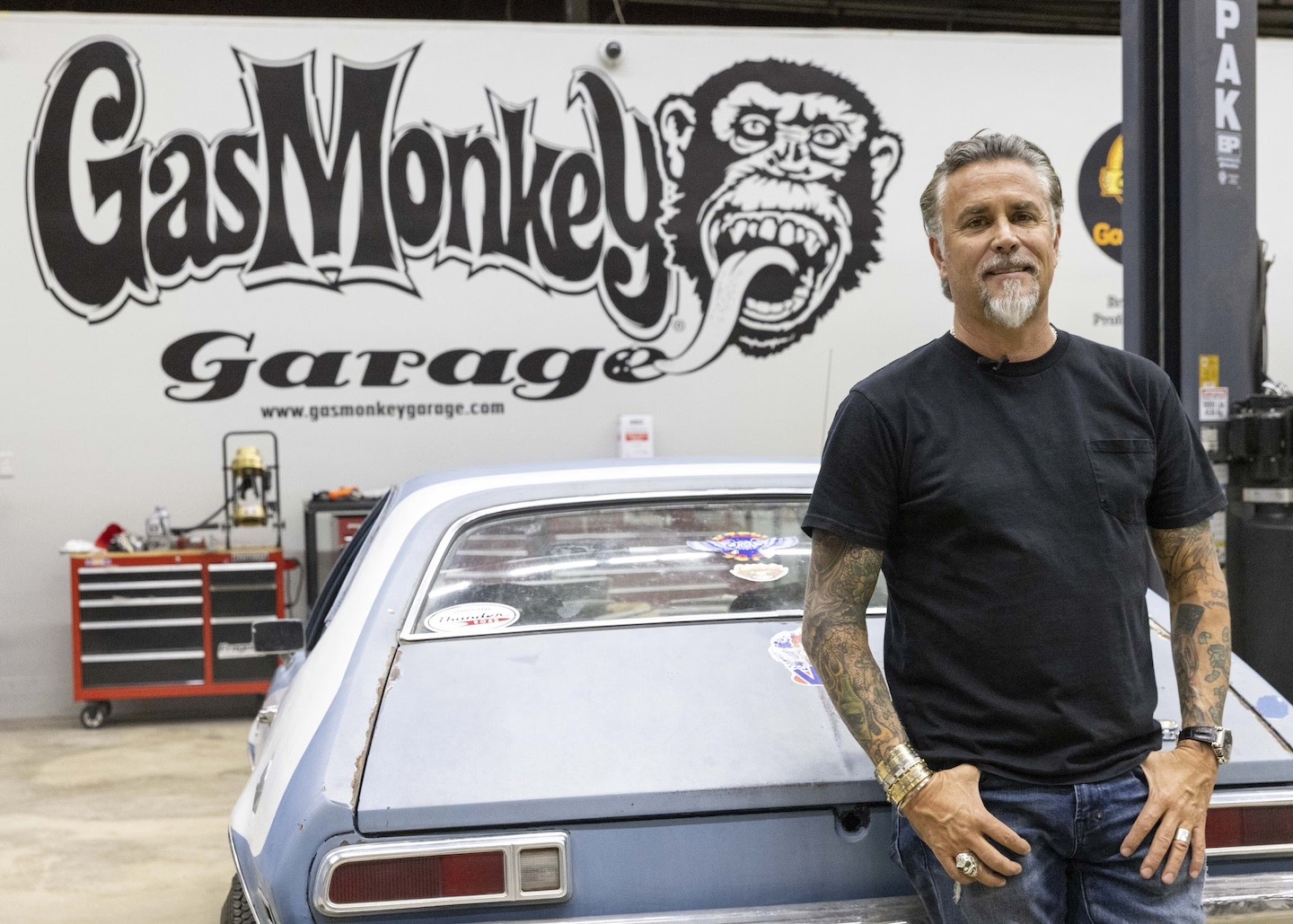 Gas monkey garge sign with richard rawlings