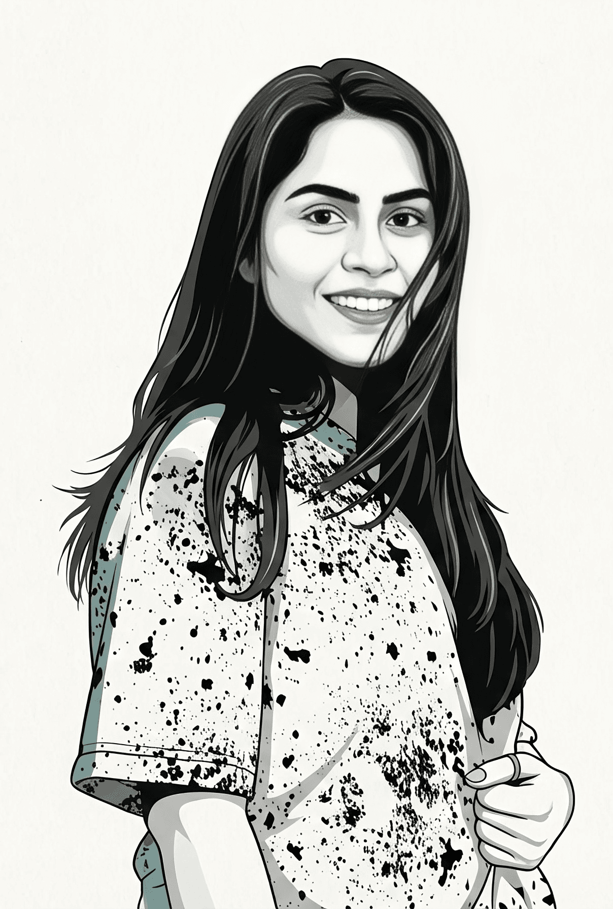 A young girl smiling