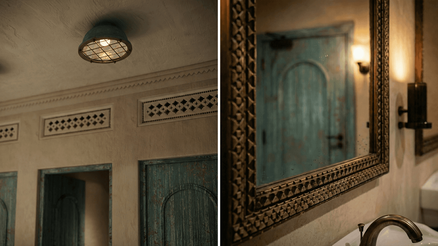 Interior render of a public bathroom