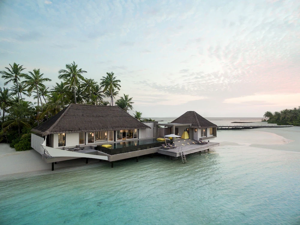 island under white sky