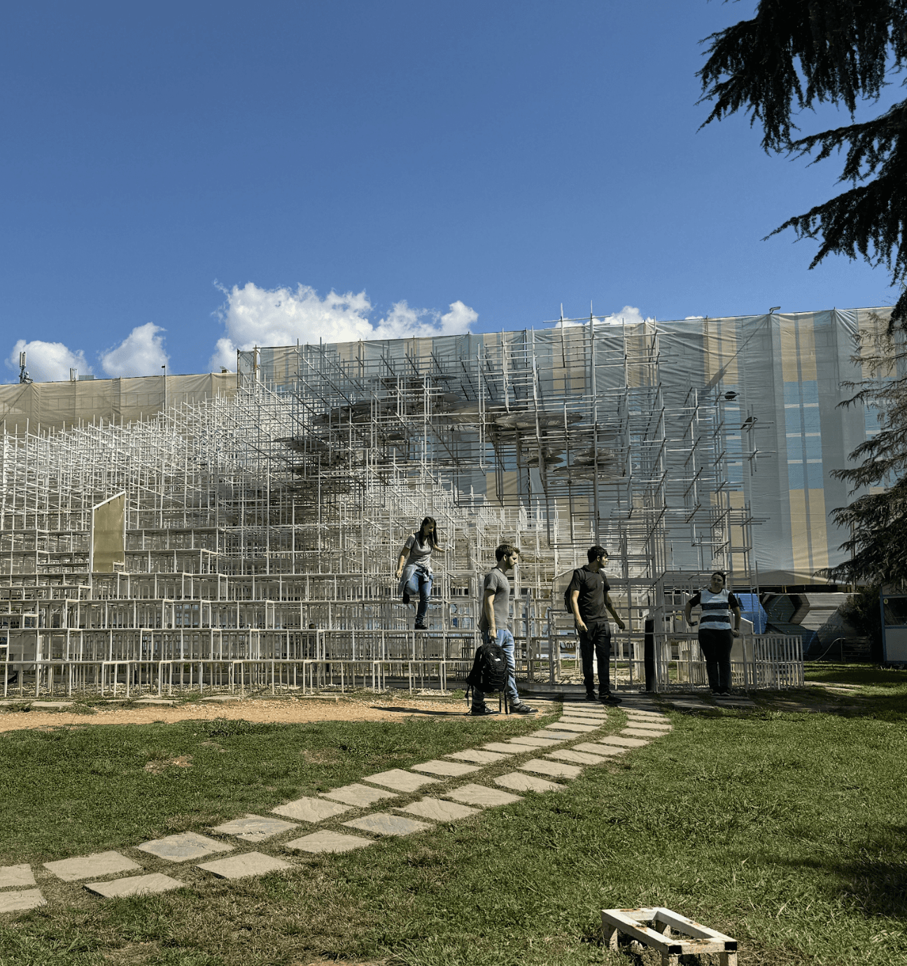 The Cloud by Sou Fujimoto, a public art installation in  Tirana, Albania