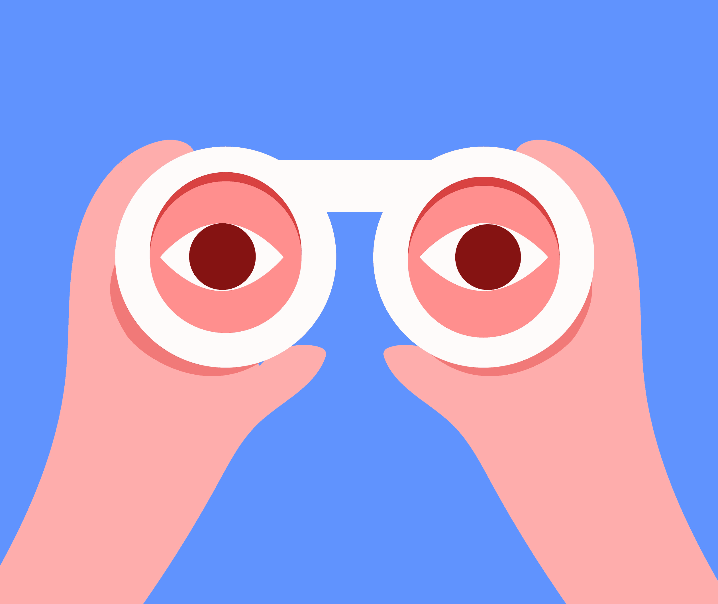 Hands holding binoculars