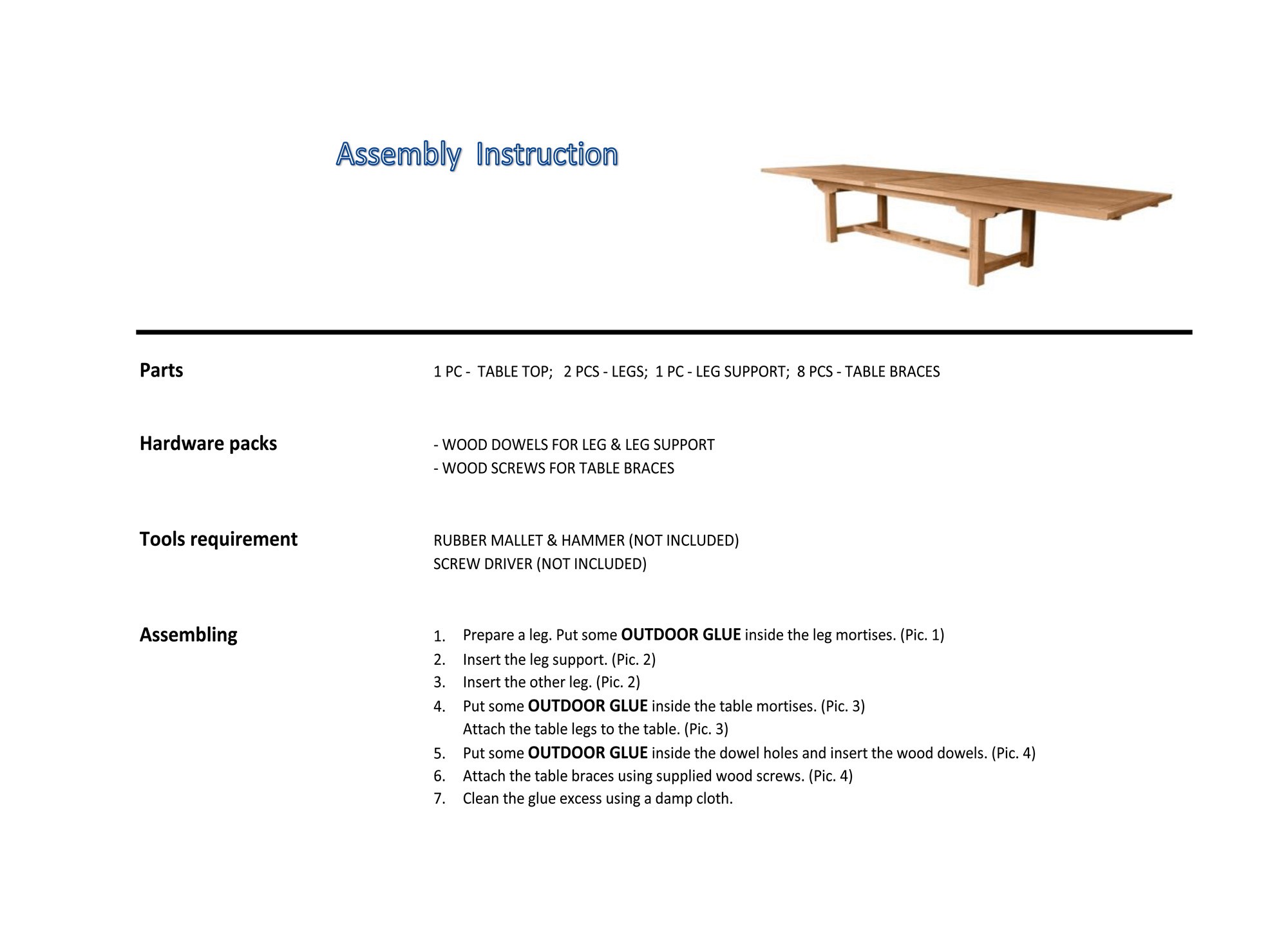 assembly instruction