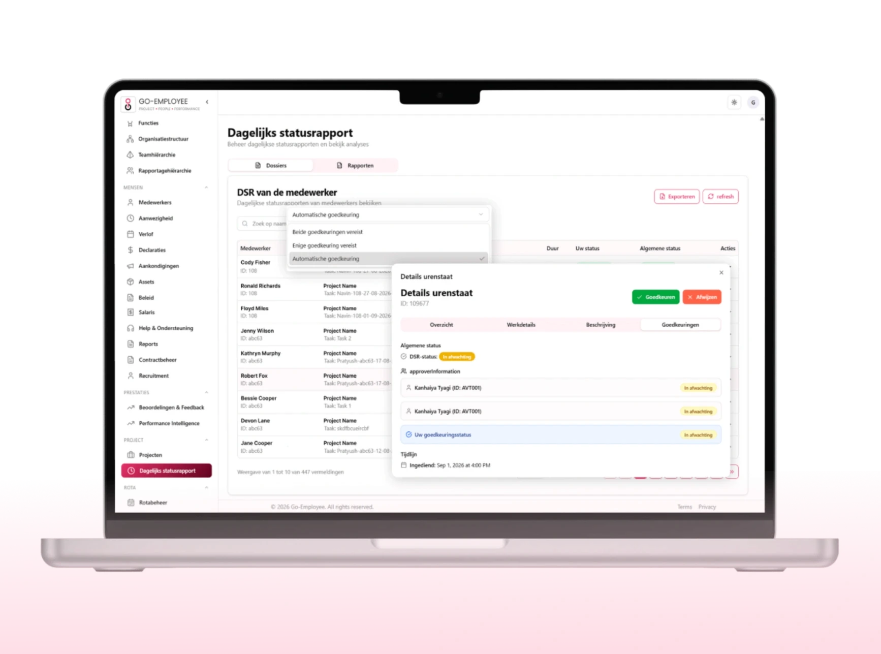 Timesheet approvals