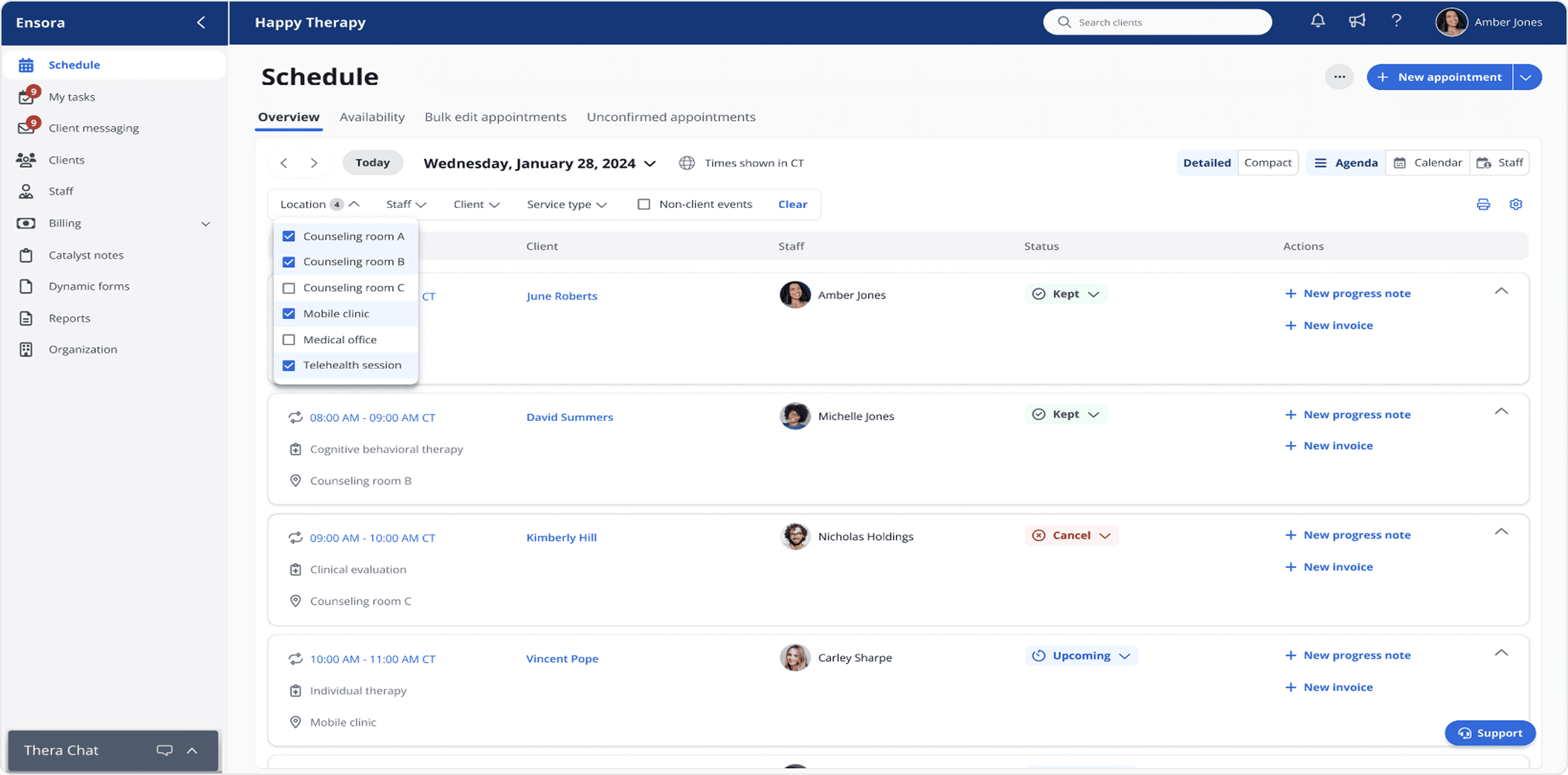 Redesigned schedule interface with improved information hierarchy, spacing, and interaction clarity.