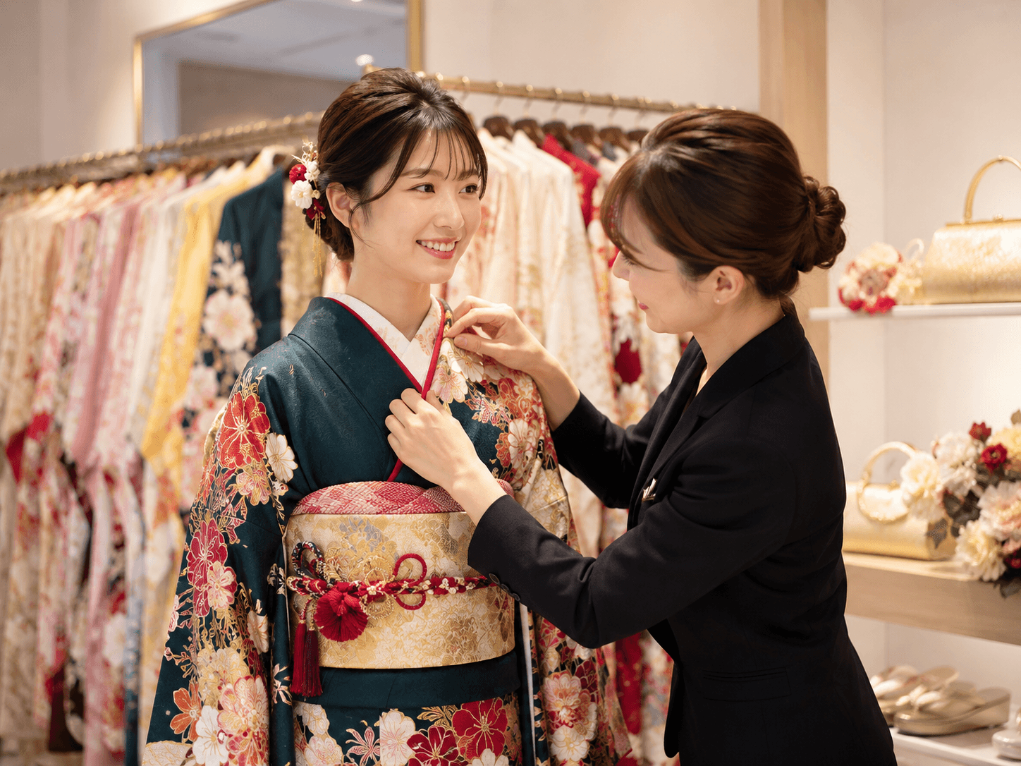 A wide variety of kimonos