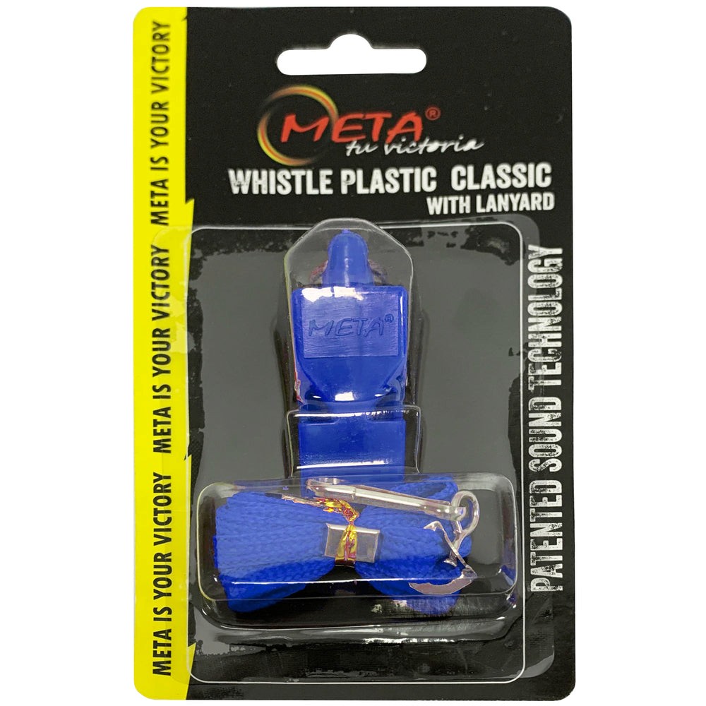 Meta Whistle plastic classic with lanyard – Blue