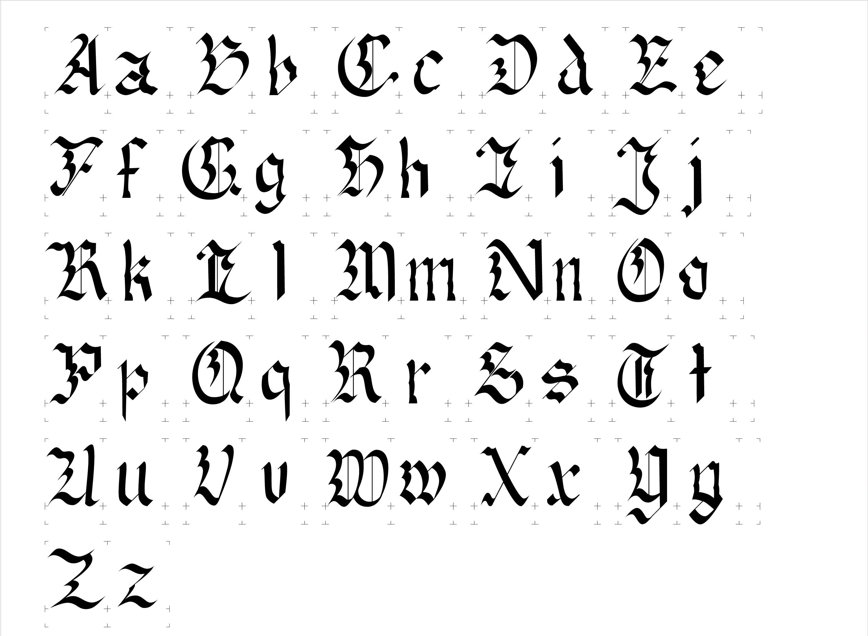 A-Z blackletter