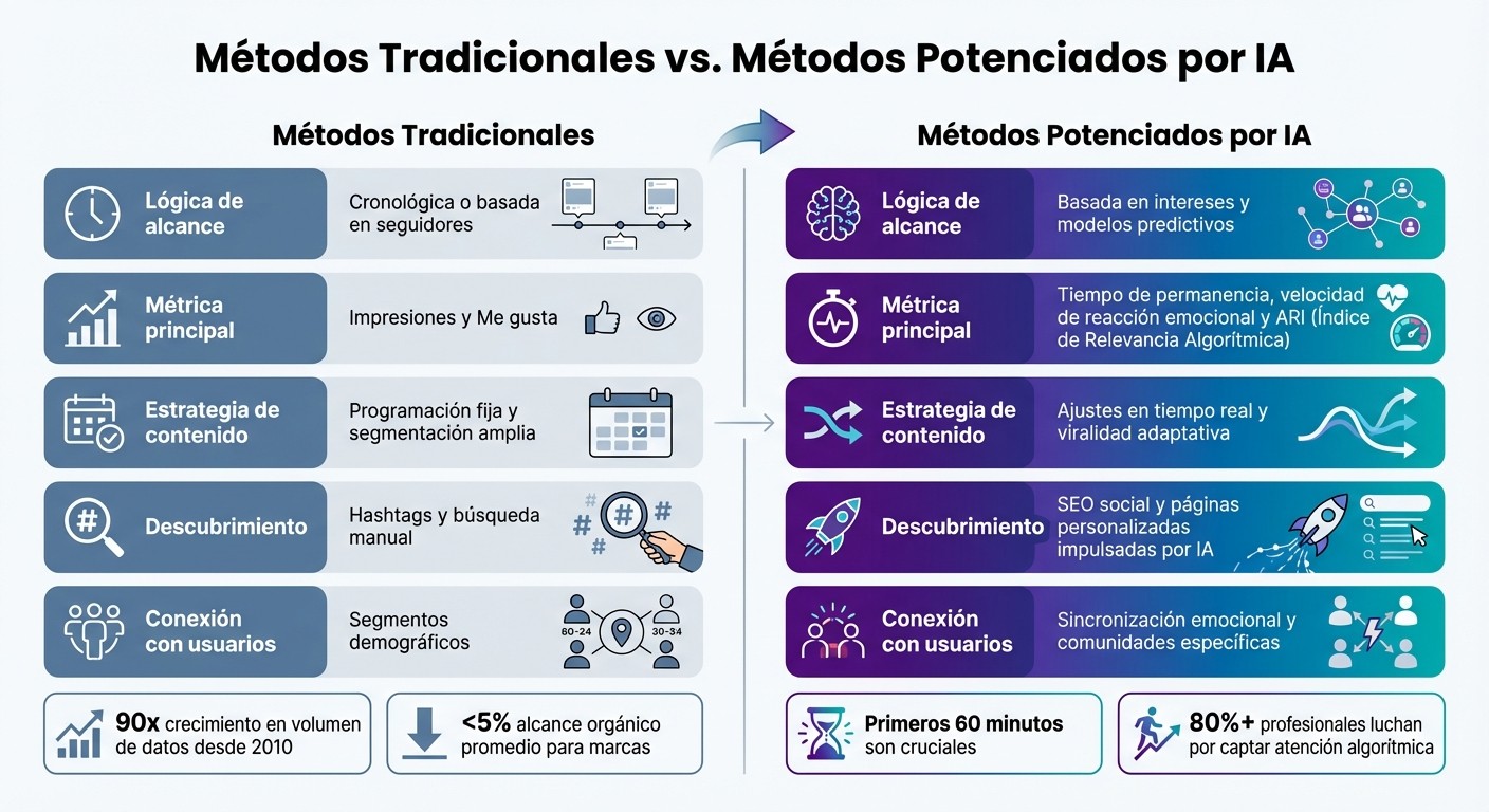 Métodos Tradicionales vs IA en Marketing de Redes Sociales 2026