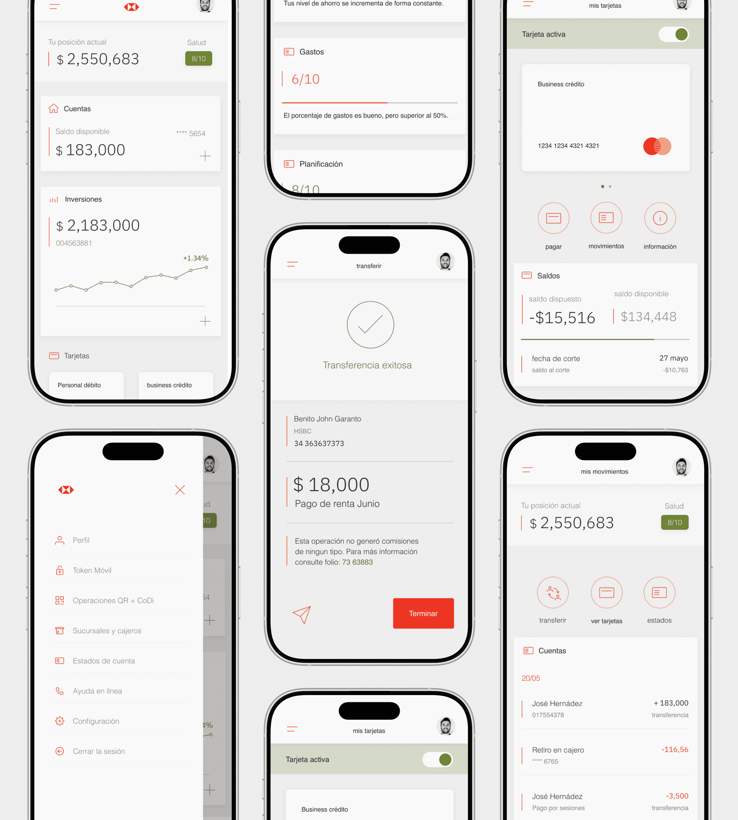 Distintos mockups del concepto presentado y testeado.
