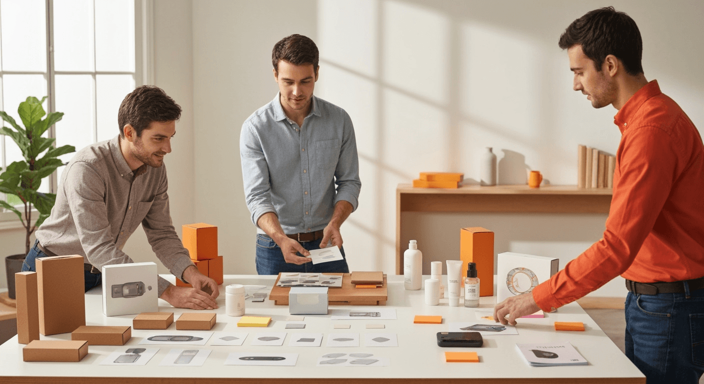 Photo of a team of people working together