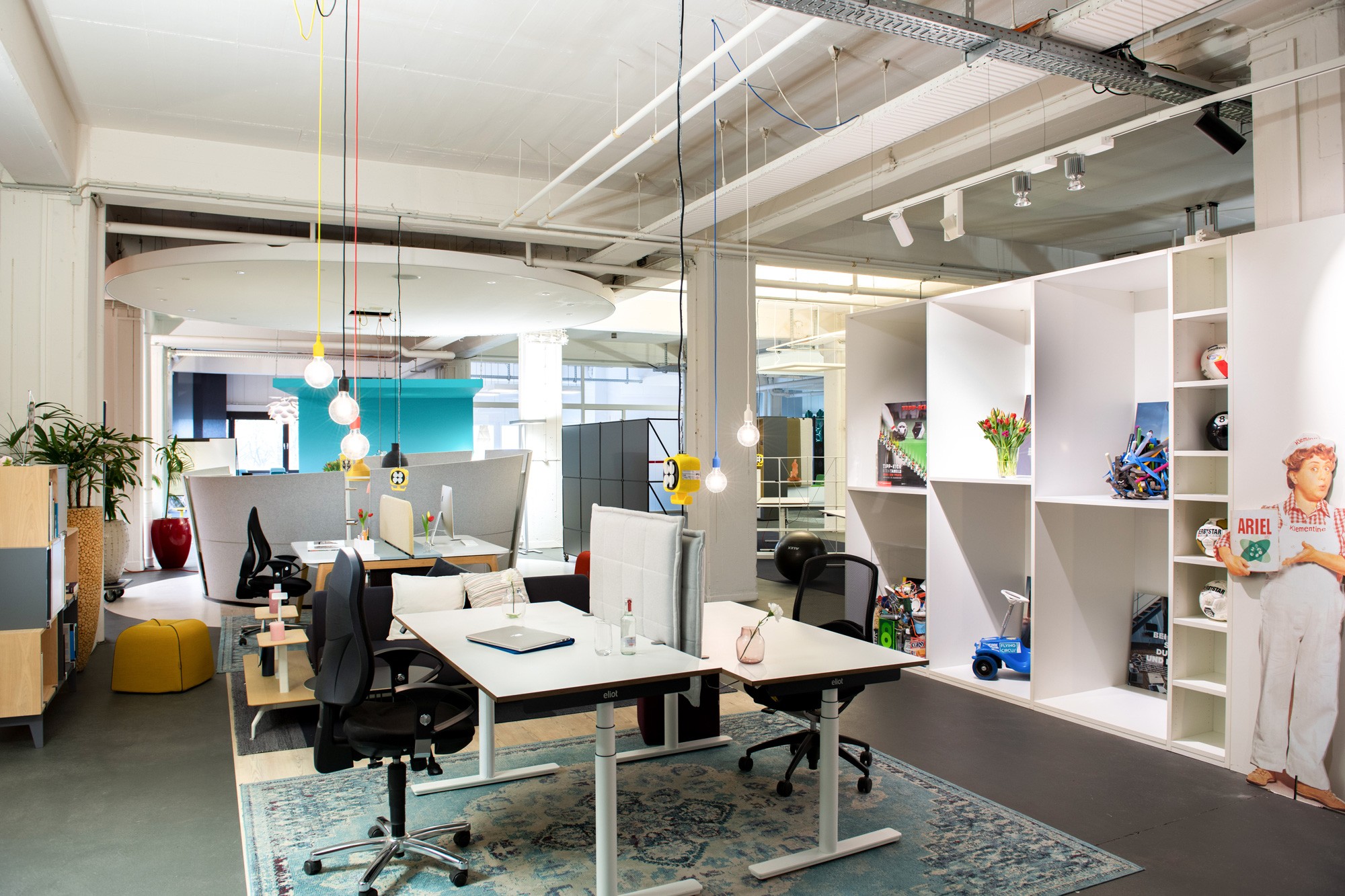 Team working at the table in well lit office