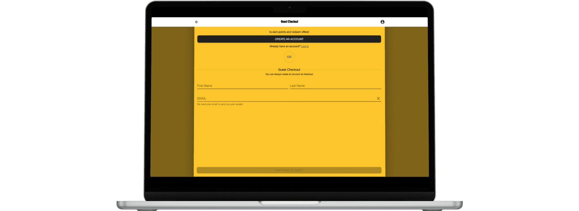 GBK offers accountless checkout, reducing a serious point of friction in the ordering process