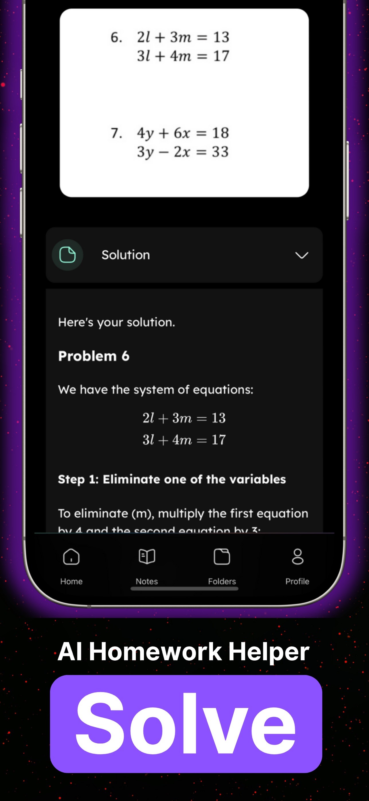 Lecha Photo Tutor screen with a photographed question and step-by-step guidance