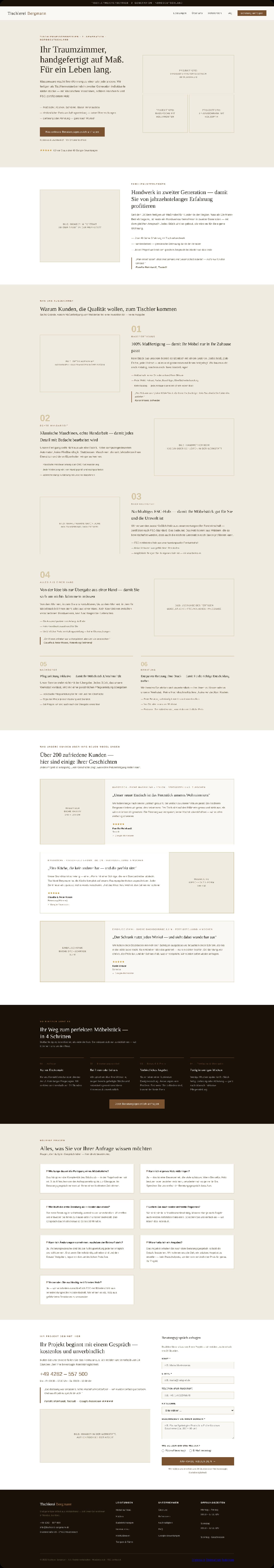 Ein Website-Blueprint für einen tischler