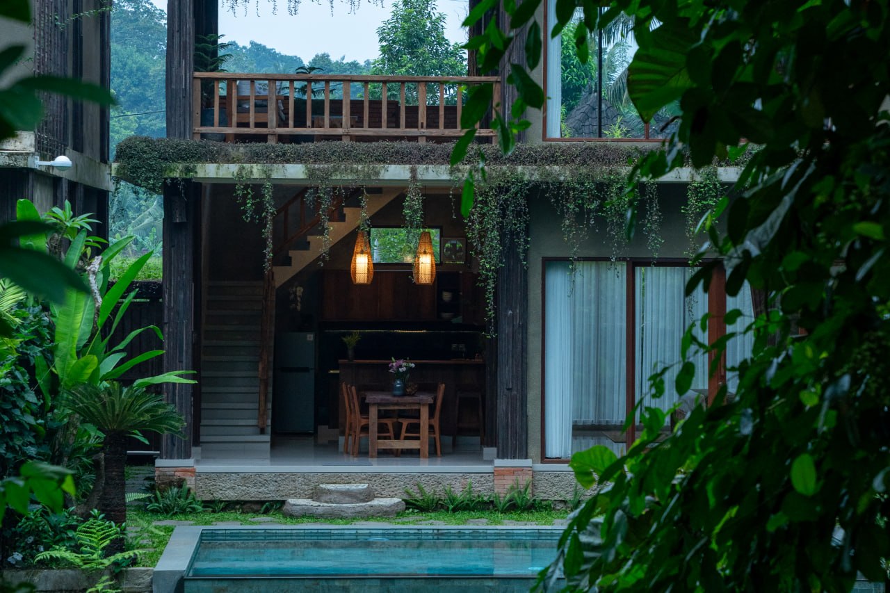2-bedroom villa with guaranteed jungle and rice field views in North Ubud