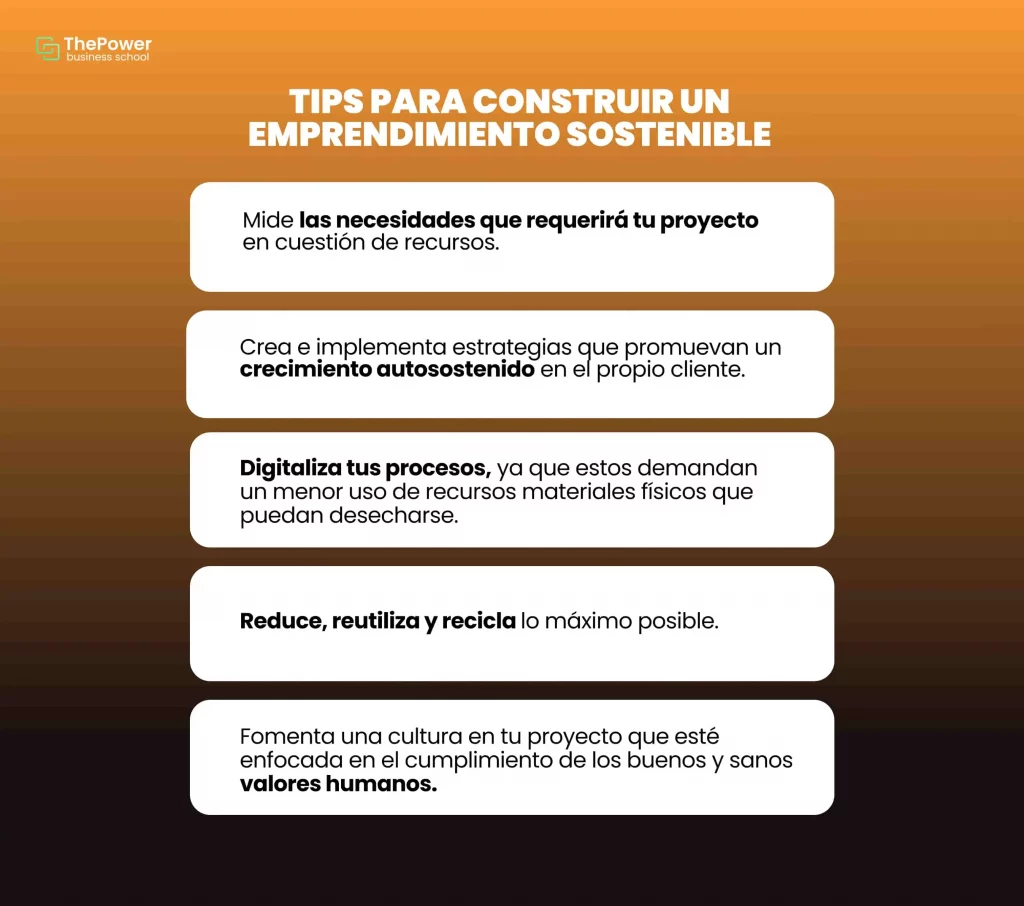 Tips para construir un emprendimiento sostenible