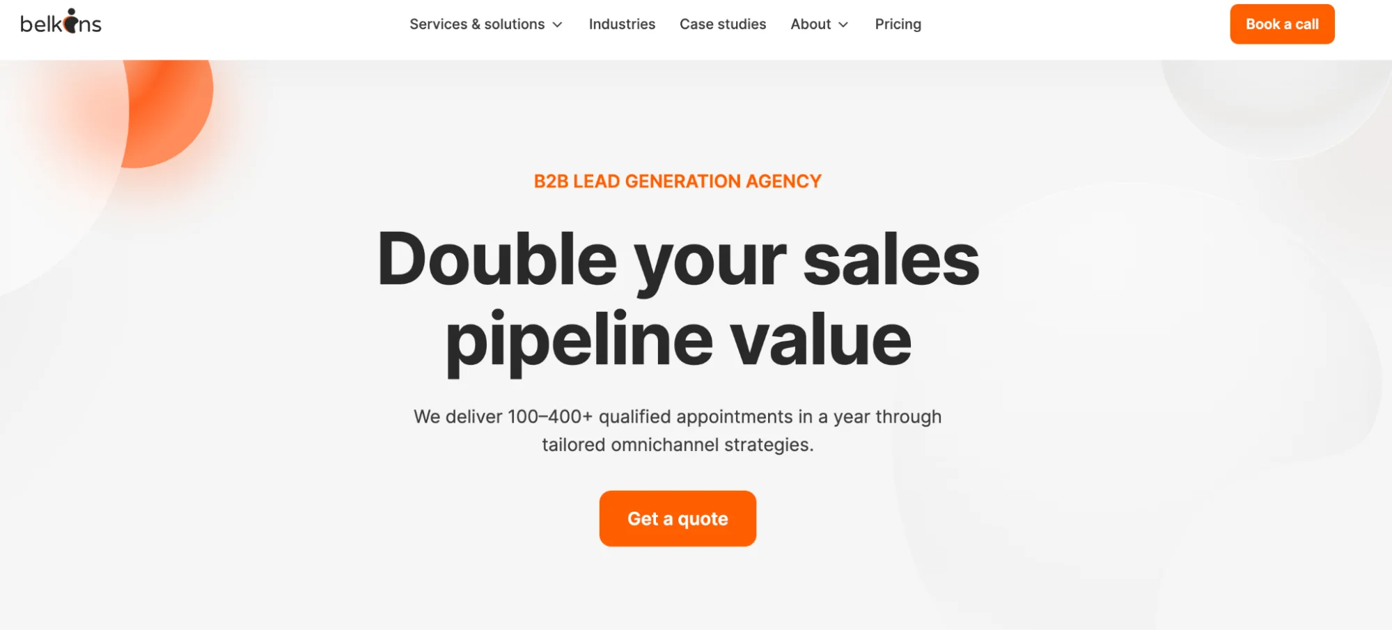 Belkins.io homepage: B2B appointment setting and lead generation agency