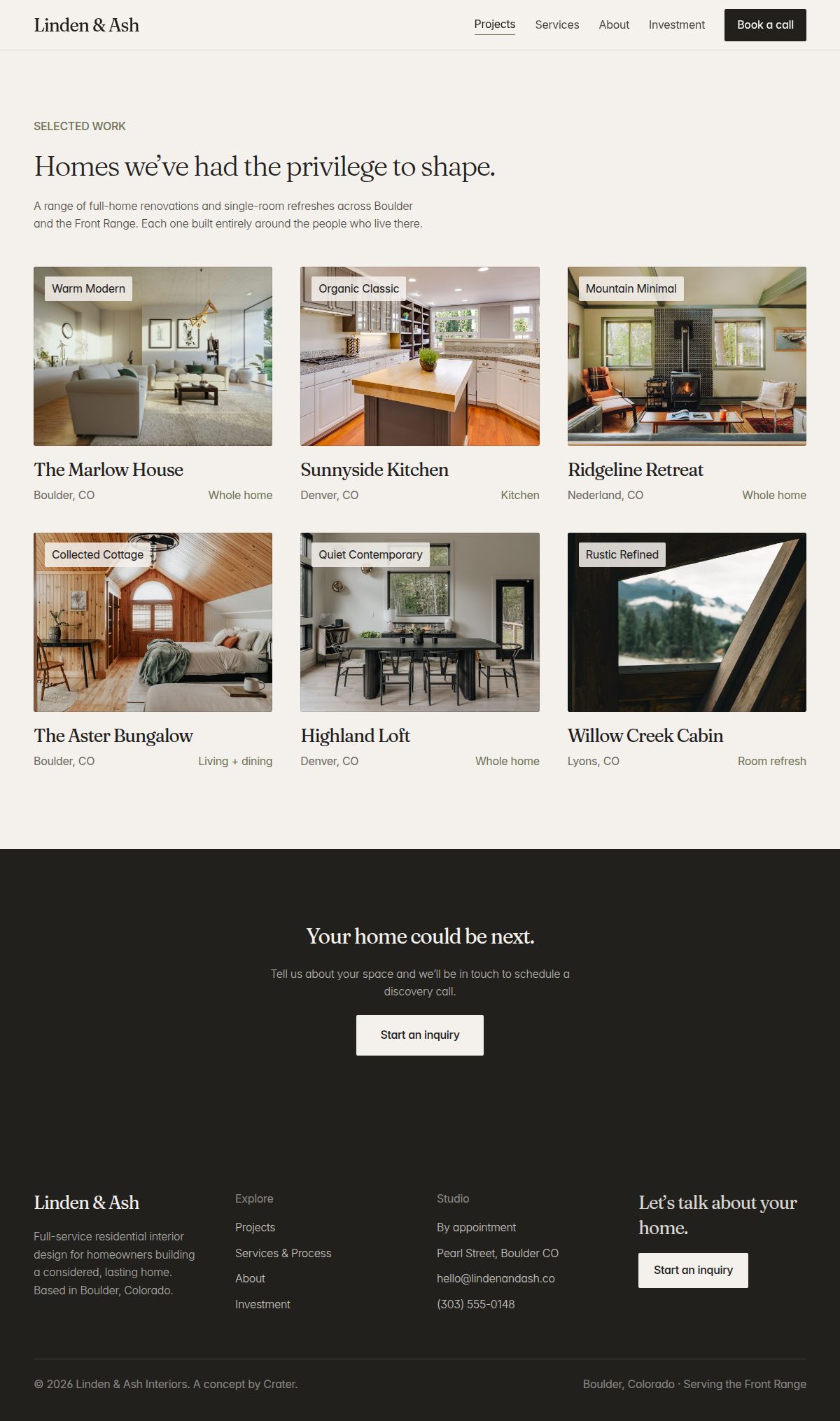 Linden & Ash — projects