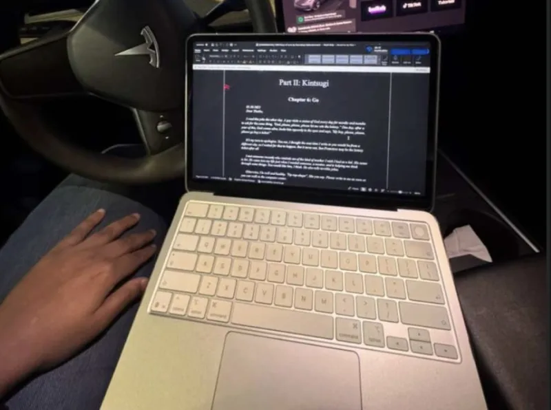Reading 1000 Days of Love in the car