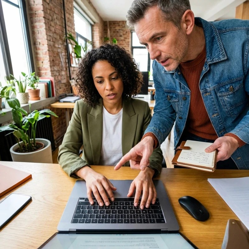 Équipe de consultants en agence analysant des graphiques de performance, des courbes d'audience et des indicateurs de suivi sur un grand écran haute résolution, illustrant notre expertise en Stratégie de comm 360° pour garantir une méthode pilotée et mesurable.