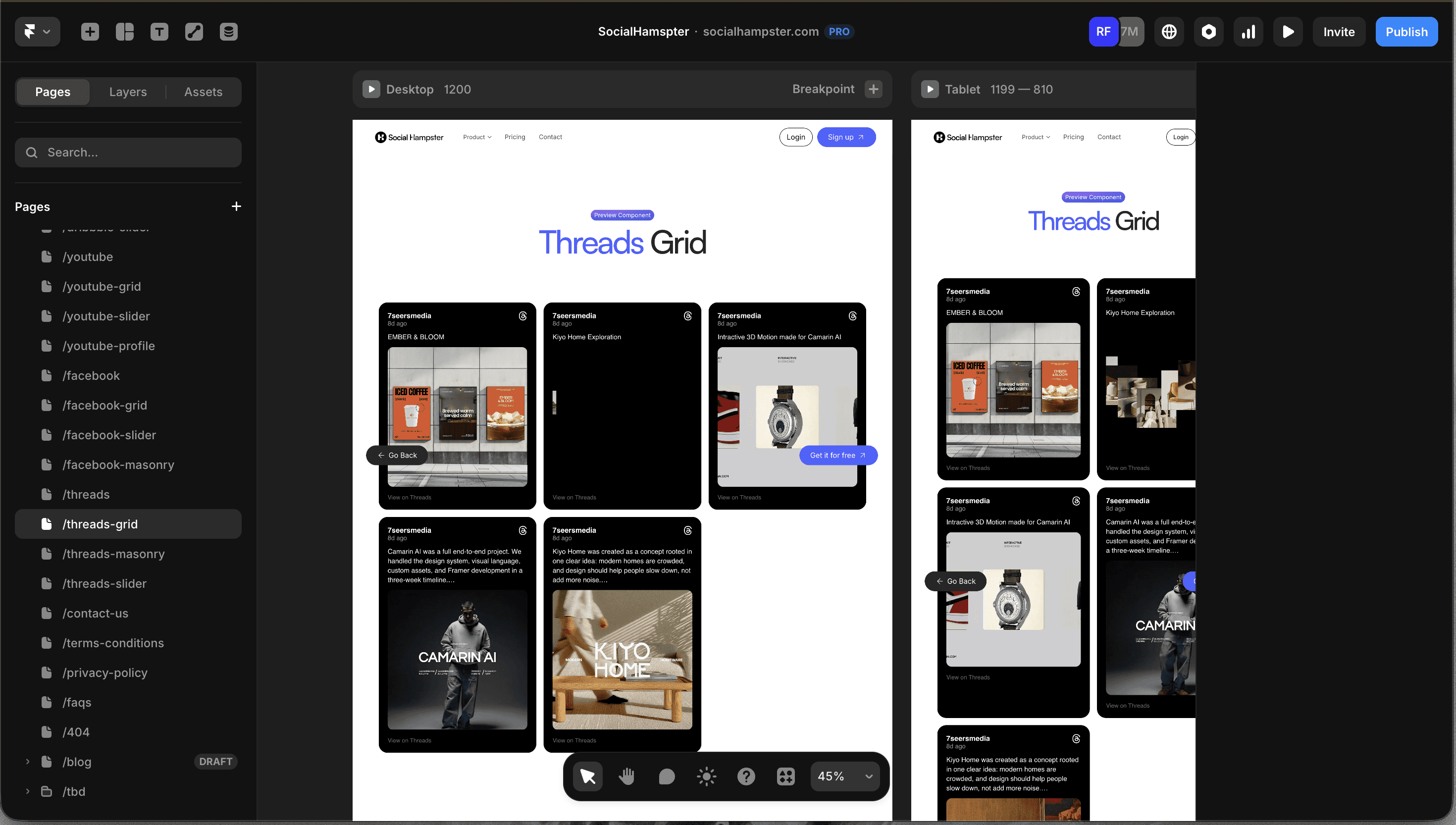 Threads feed by Social Hampster