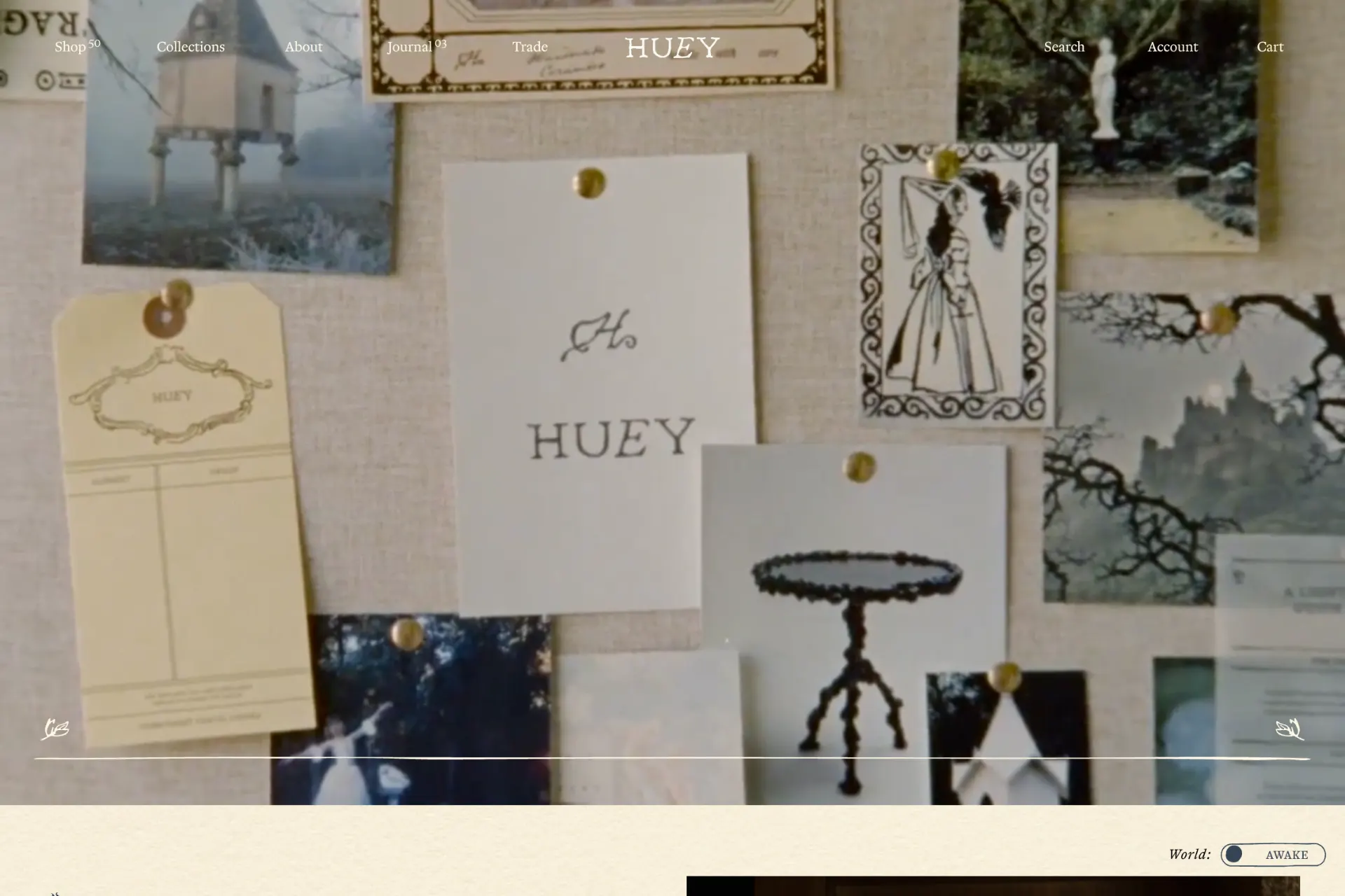 Screenshot of Huey Lightshop website