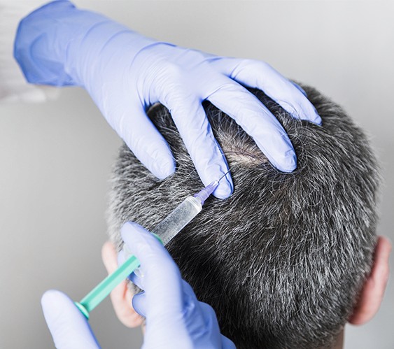 A patient injected with PRF